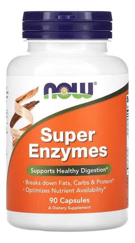 Super Enzymes 90 Cápsulas - Enzimas Digestivas - Now Foods