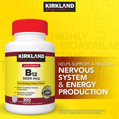 Kirkland - B12 5000 Mcg 300 Cápsulas  (disolución Rápida)