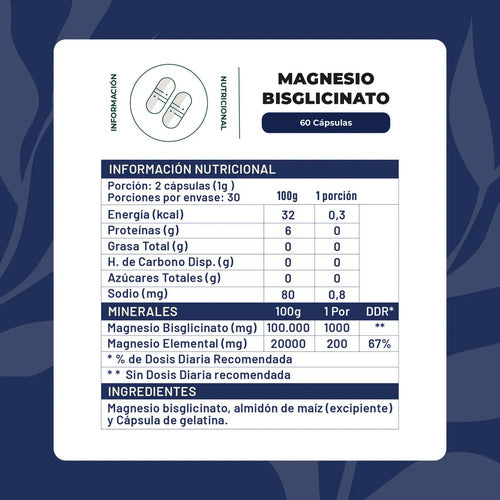 Karun Life- Magnesio Bisglicinato 60 Capsulas