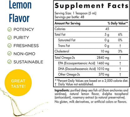 Nordic Naturals- Ultimate Omega 3  237Ml Limón