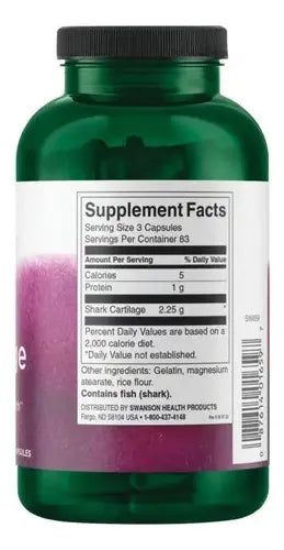 Swanson - Cartílago De Tiburón 750 Mg 250 Capsulas N/a