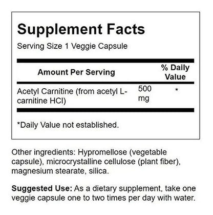 Swanson- Acetyl Carnitina 500mg 100 Capsulas