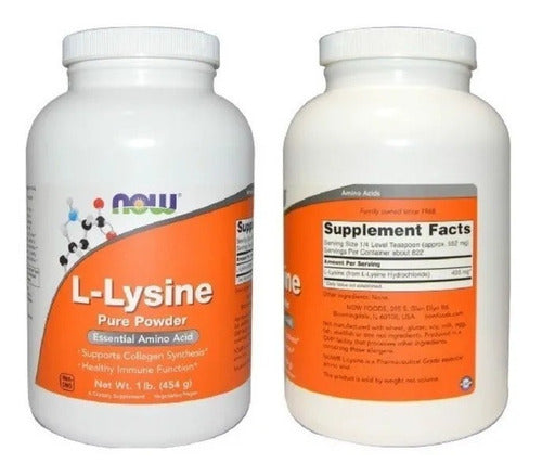 Now Foods - L-lisina Lysine Aminoacido Esencial 454 G Sabor N/a