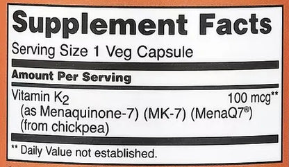 Now Foods - Mk-7 Vitamina K-2, 100 Mcg, 120 Capsulas Veg N/a