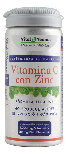 Vitamina C 1000 Mg Con Zinc Elemantal 20 Mg - 60 Capsulas