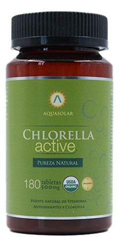 Chlorella Active Aquasolar 180 Tabletas 100% Orgánicas