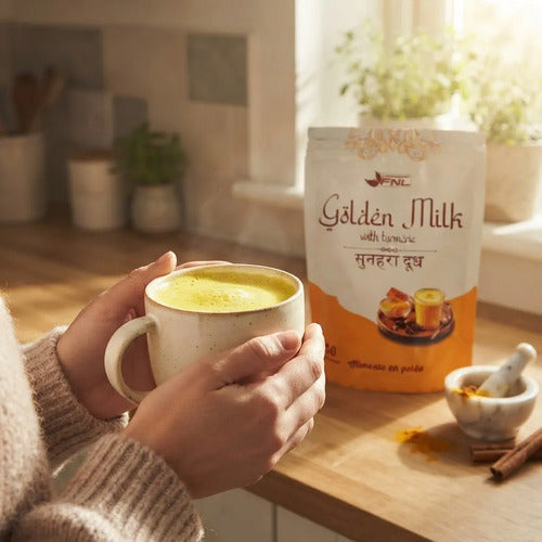 FNL- Golden Milk (leche Dorada) 270g 30 Porciones.
