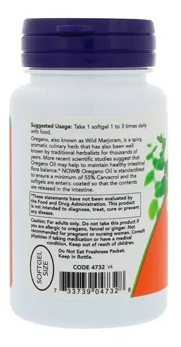 Now - Aceite De Oregano 90 Capsulas Orégano