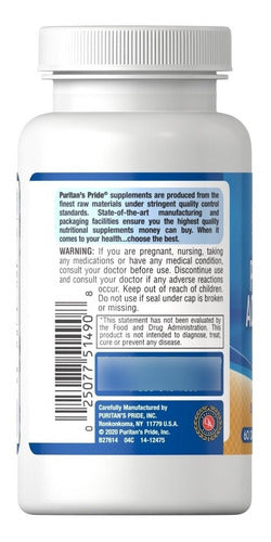 Puritan's Pride - Probiotico Acidophilus 4 Billones, 60 Caps