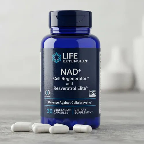 Life Extension, Nad+ 300mg Con Resveratrol, 30 Cápsulas Sin Sabor