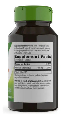 Natures Way - Riboflavina Vitamina B2 100mg 100 Capsulas N/a