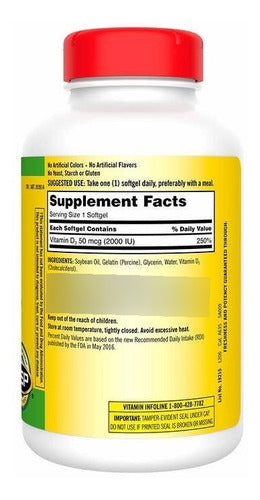 Kirkland- Vitamina D3 2.000 Ui 600 Cápsulas Blandas
