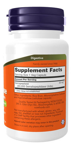 Now - Serrapeptasa 60000units (salud Respiratoria E Inmune)