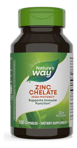 Natures Way - Zinc Chelate 30mg 100 Capsulas N/a