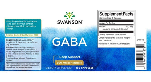 Swanson- Gaba 500mg 100 Capsulas