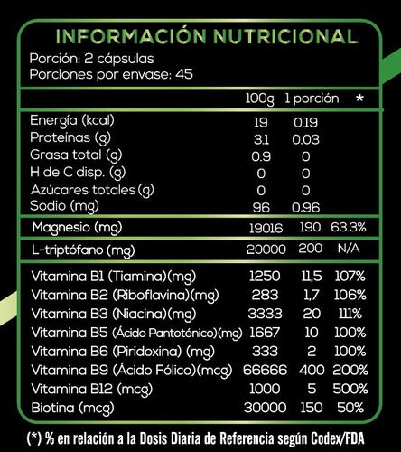 Magnebrain Magnesio L-treonato, Vitamina B, Triptofano 90caps