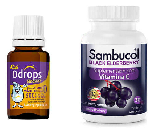 Pack Defensas  Ddrops 600 + Sambucol Masticable 30 Unidades