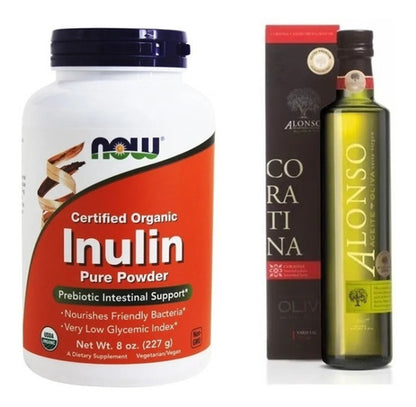 Inulina Polvo Now Foods + Aceite Oliva Extra Virgen Alonso