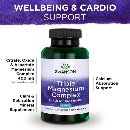 Swanson- Triple Magnesio 400mg 100 Capsulas 