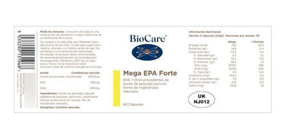 Biocare - Mega Epa Forte - Aceite De Pescado - 60 Cápsulas
