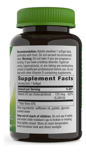 Natures Way - Vitamina D3 Max 5000ui 240 Capsulas N/a