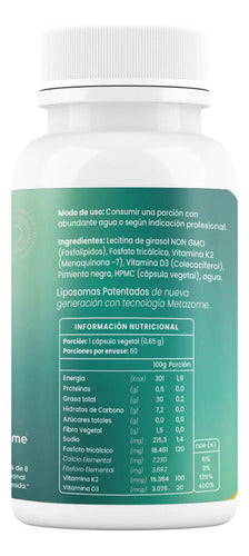 Ortomolecular- Vitamina D3 + K2 Menaq7 Liposomal Salud Osea  y Cardiovascular  60 Capsulas