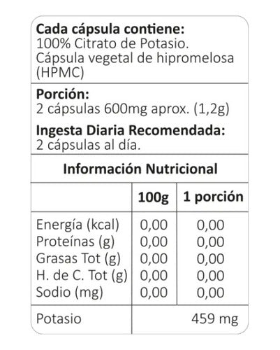 Avanti- Citrato De Potasio 459 Miligramos 60 Cápsulas