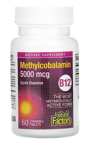 Natural Factors - B12 Methylcobalamin 5000mcg , 60tabl.