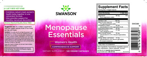 Swanson- Menopausia Producto Esencial 120capsulas