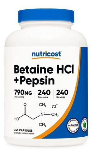 Suplemento Nutricost Premium Betaine Hcl + Pepsin