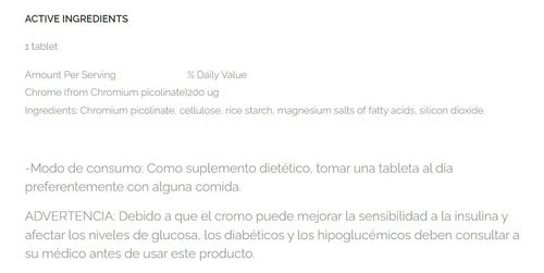 Real Pharma- Chrome 180 Tabletas