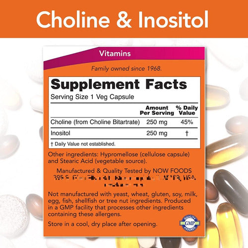 Now Foods Colina & Inositol 100 Capsulas 