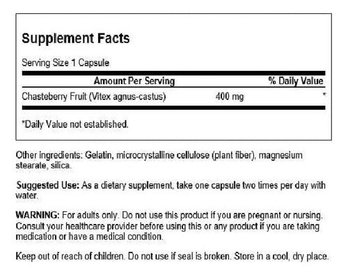 Swanson- Chasteberry  Apoyo Menopáusico y Menstrual 120capsulas