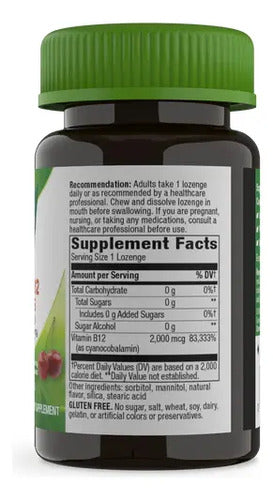 Natures Way Vitamina B12 2000mcg 100u Veganas Cereza