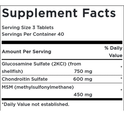 Swanson- Glucosamine Chondroitin & Msm 120tabletas