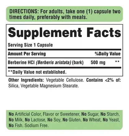 Puritan's Pride - Berberine 500mg 60 Cápsulas N/a