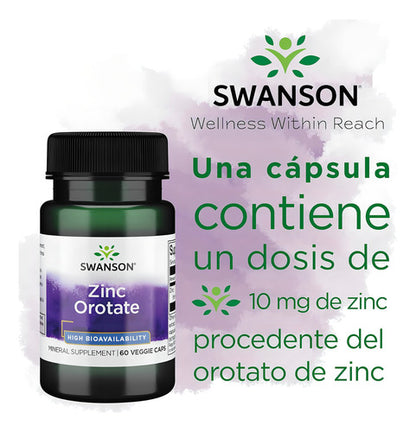 Zinc Orotate/orotato De Zinc 10 Mg 60caps Vegetales