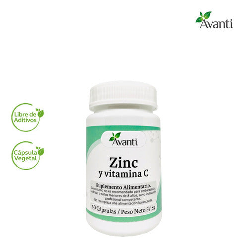 Avanti- Zinc + Vitamina C 60 Cápsulas Vegetales