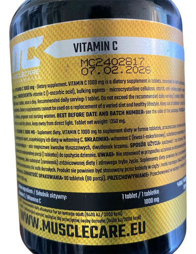 Muscle Care -  Vitamina C 1000mg 90 Tabletas