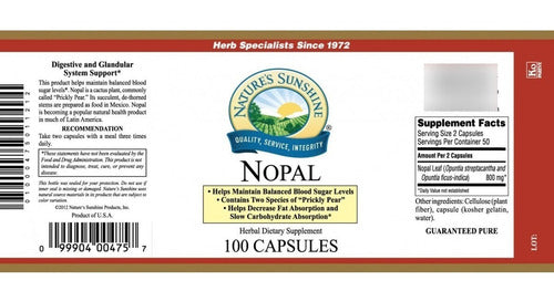 Natures Sunshine - Nopal (100 Caps)