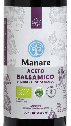 Manare- Aceto Balsámico Orgánico 500 Ml