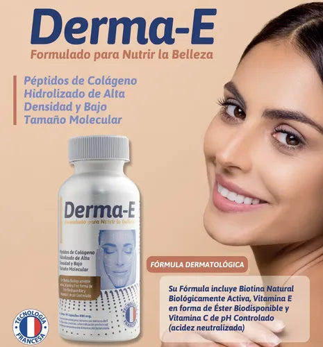 Derma-e Colágeno Hidrolizado, Biotina Activa, Vitamina E, Vitamina C. Vital & Young Belleza Y Piel. Cápsulas. Sin Sabor