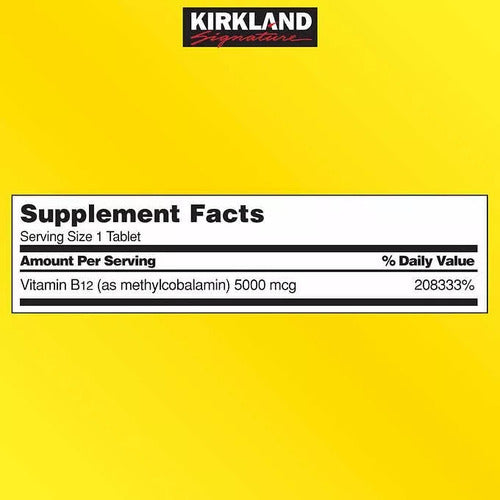 Kirkland - B12 5000 Mcg 300 Cápsulas  (disolución Rápida)