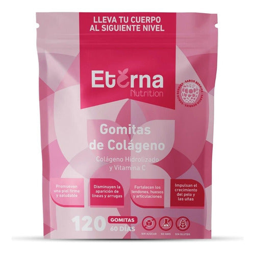 Eterna Nutrition - Colágeno + Vitamina C 120 Gomitas Sabor Berries