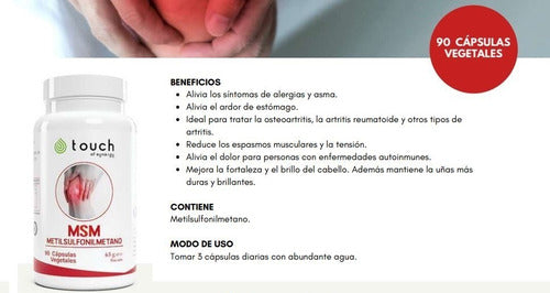 Touch Of Sinergy - Msm 90 Caps (dolor, Articulaciones)
