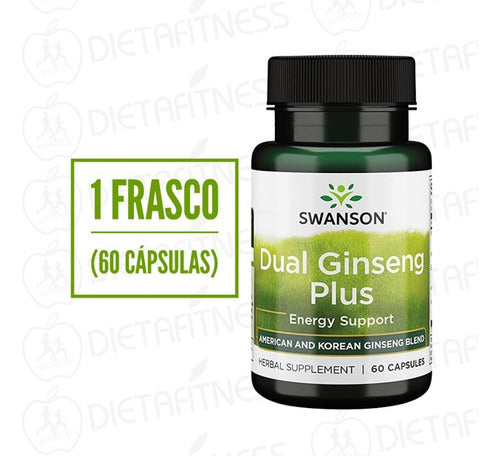Swanson- Ginseng Plus Dual  con Ashwagandha Y Eleutherococcus 60 Capsulas