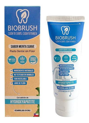 Biobrush- Pasta Dental  Sin Fluor Sabor A Menta Vegano