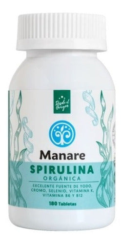 Manare- Spirulina Orgánica 180 tabletas