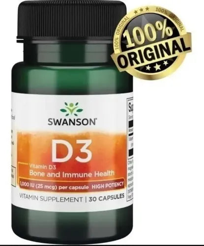  Swanson- Vitamina D3 1000 Ui, 25 mcg 30 Cápsulas