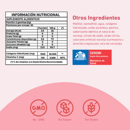 Eterna Nutrition - Colágeno + Vitamina C 120 Gomitas Sabor Berries